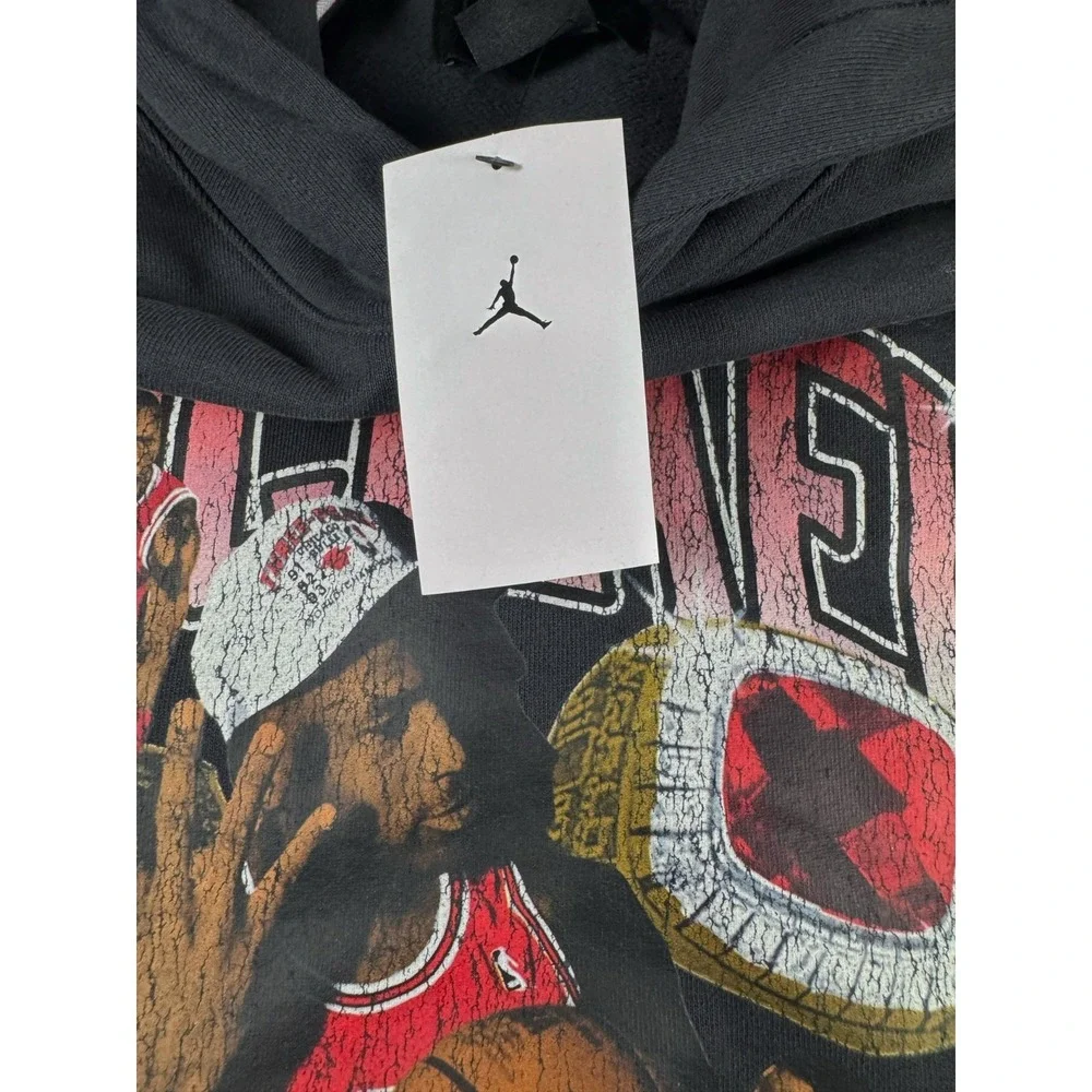 NWT Nike Jordan Michael Jordan Graphic Hoodie Black Red‎ Mens Size L HJ4396-045
